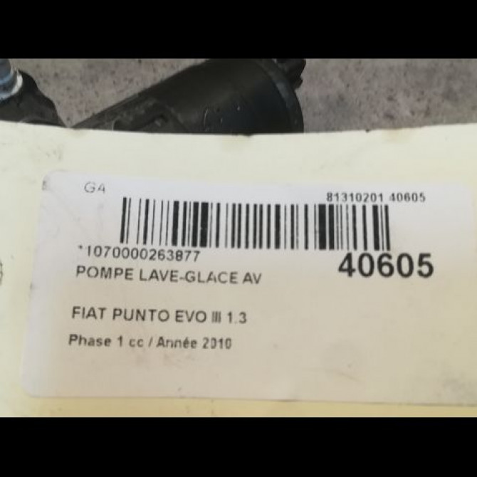 Pompe lave-glace avant occasion FIAT PUNTO EVO III Phase 1 10-2009->12-2013 1.3 MULTIJET 75ch 55702893 2