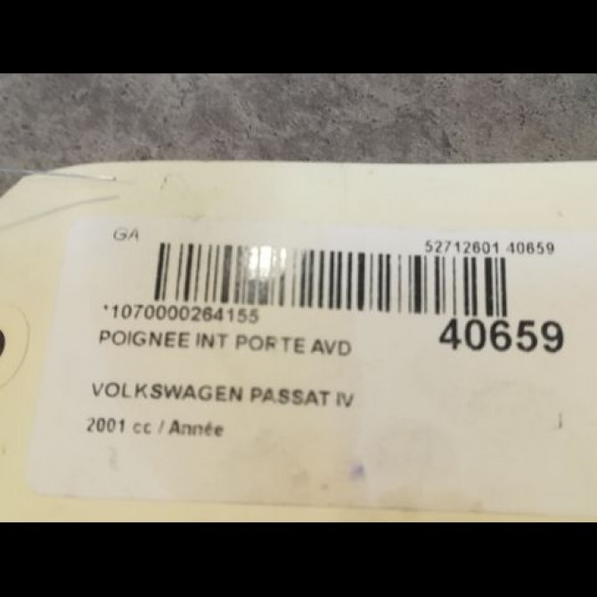 Poignee int porte avd occasion VOLKSWAGEN PASSAT IV Phase 2 10-2000->03-2005 3B1837114TB41 2