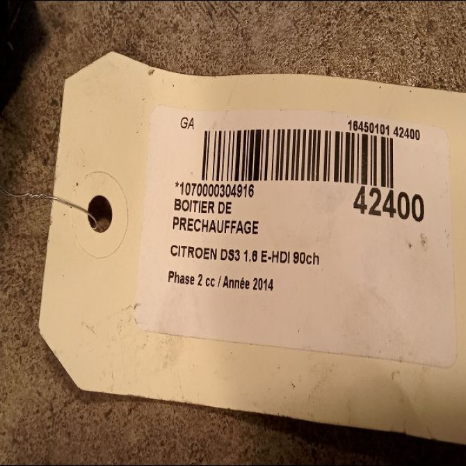 Boitier de préchauffage occasion CITROEN DS3 Phase 1 04-1995->04-1999 1.6 E-HDI 90ch 3
