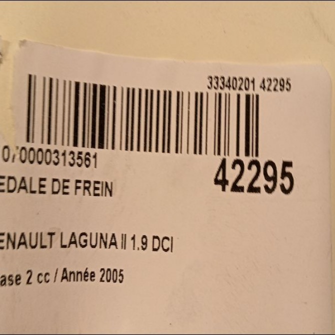 Pedale de frein occasion RENAULT LAGUNA II Phase 2 03-2005->09-2007 1.9 DCI 120ch 8200725724 2
