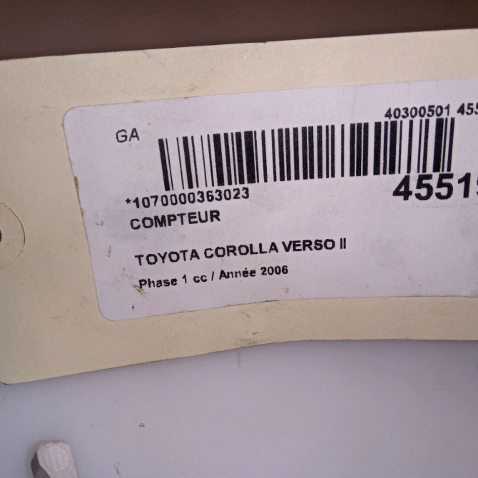 Compteur occasion TOYOTA COROLLA VERSO II Phase 1 05-2004->06-2007 136 D-4D 838000F091 4