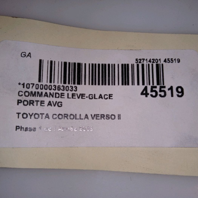 Commande lève-glace porte avant gauche occasion TOYOTA COROLLA VERSO II Phase 1 05-2004->06-2007 136 D-4D 848200F030 5