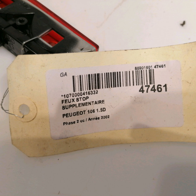 Feux stop supplementaire occasion PEUGEOT 106 Phase 2 04-1996->09-2003 1.5D 6350G5 4