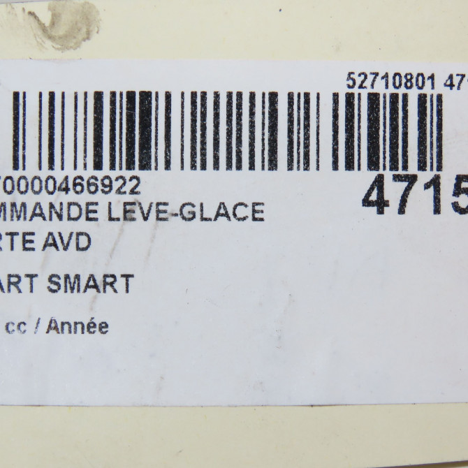 Commande lève-glace porte avant droite occasion SMART SMART CITY/FORTWO II Phase 1 04-2007->03-2015 A4519051800 4