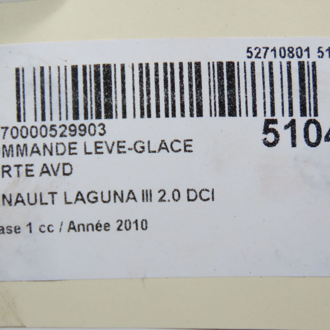 Commande lève-glace porte avant droite occasion RENAULT LAGUNA III Phase 1 10-2007->10-2010 2.0 DCI 150ch 809600750R 4