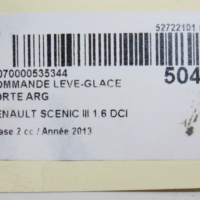 Commande leve-glace porte arrière gauche occasion RENAULT SCENIC III Phase 2 12-2011->03-2013 1.6 DCI 130ch 254010003R 5