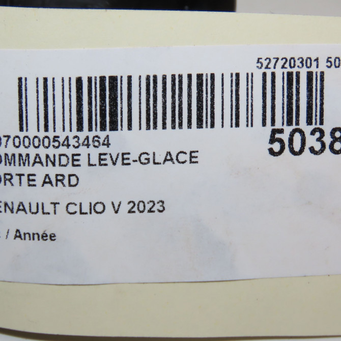 Commande leve-glace porte arrière droite occasion RENAULT CLIO V 254218388R 7