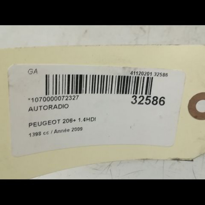 Autoradio occasion PEUGEOT 206 + Phase 1 03-2009->05-2013 1.4 HDI 70ch 6564WG 3