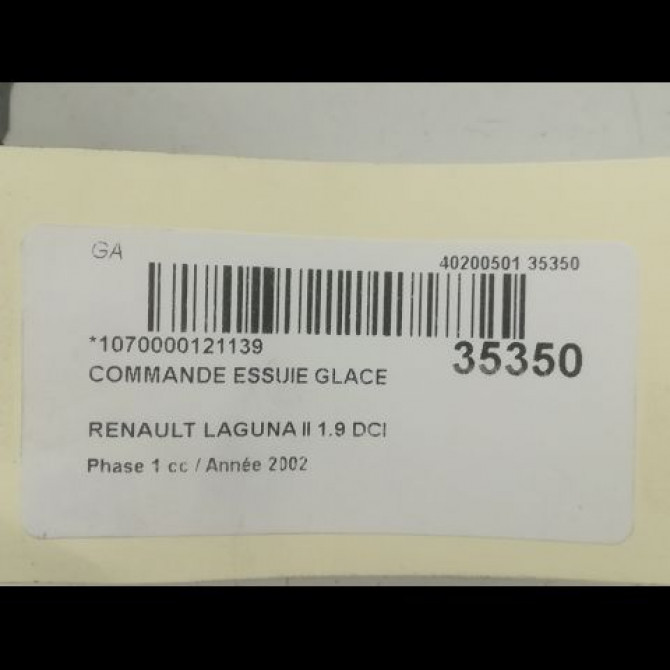 Commande essuie glace occasion RENAULT LAGUNA II Phase 1 11-2000->03-2005 1.9 DCI 100ch 7701048915 3