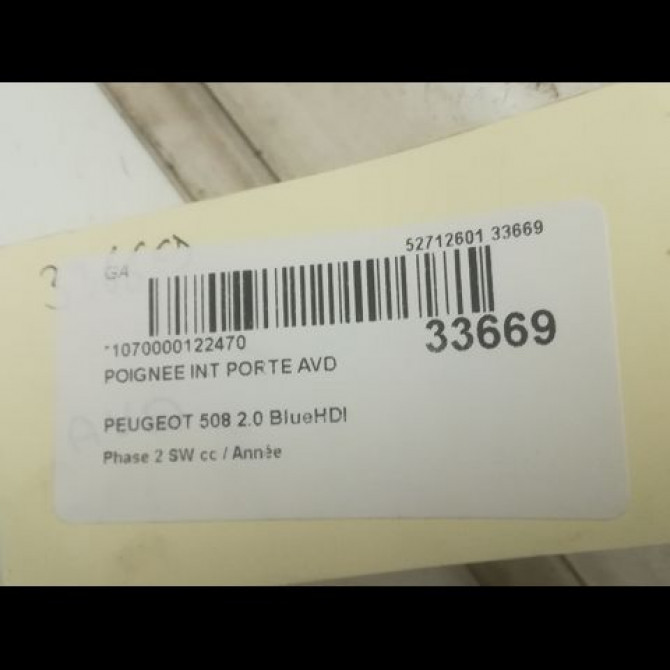 Poignee int porte avd occasion PEUGEOT 508 Phase 2 SW 06-2014->... 2.0 BlueHDI 180ch 9144G4 3