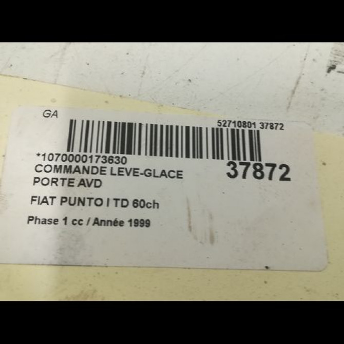 Commande lève-glace porte avant droite occasion FIAT PUNTO I Phase 1 11-1993->10-1999 TD 60ch 720657060 3