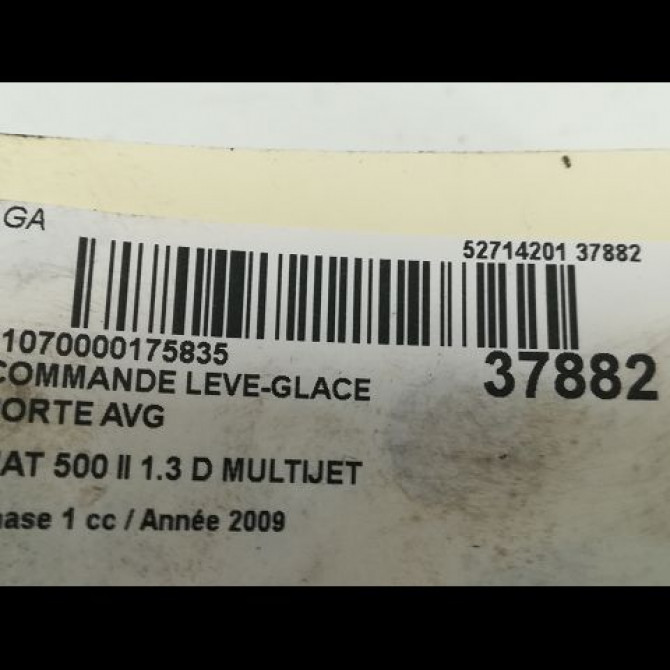 Commande lève-glace porte avant gauche occasion FIAT 500 II 500 II Phase 1 2007-07-01->2016-03-31 1.3 D MULTIJET 16v 75ch 735482601 3