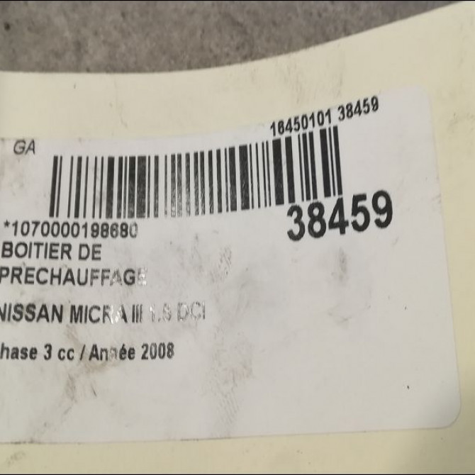 Boitier de préchauffage occasion NISSAN MICRA III Phase 3 11-2007->11-2010 1.5 DCI 90ch 11067BN700 3