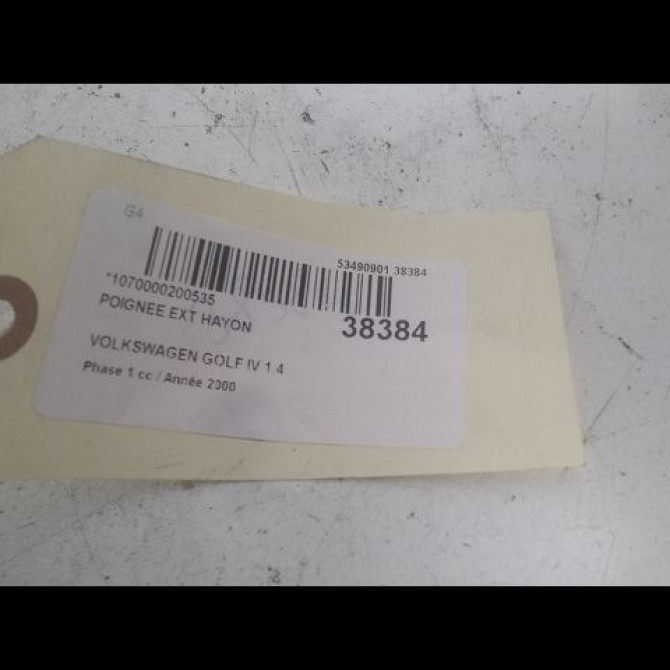 Poignee ext hayon occasion VOLKSWAGEN GOLF IV GOLF IV Phase 1 1998-01-01->2005-06-30 1.4 1J6827565BGRU 3