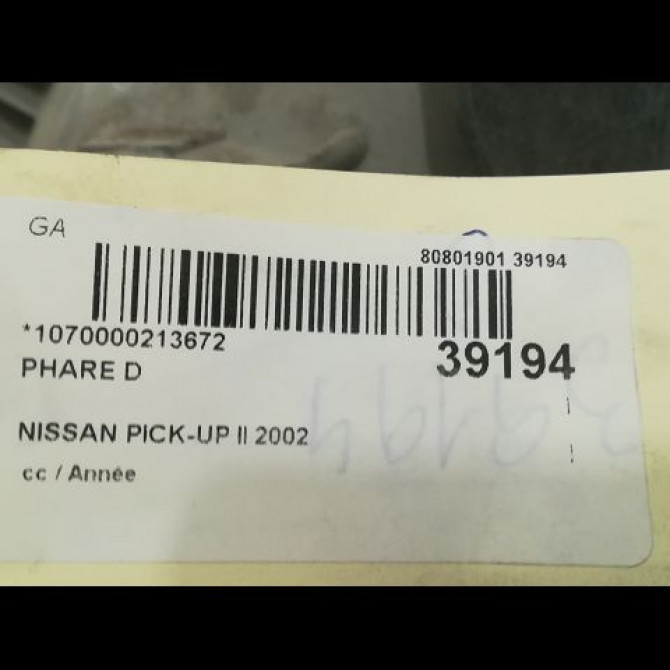Phare droit occasion NISSAN PICK-UP II 260252TV3A 3