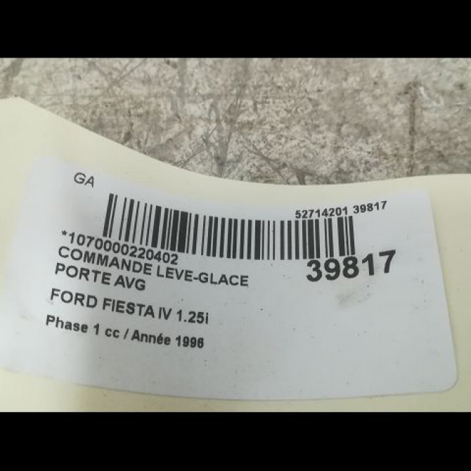 Commande lève-glace porte avant gauche occasion FORD FIESTA IV Phase 1 09-1995->09-1999 1.25i 1007910 3