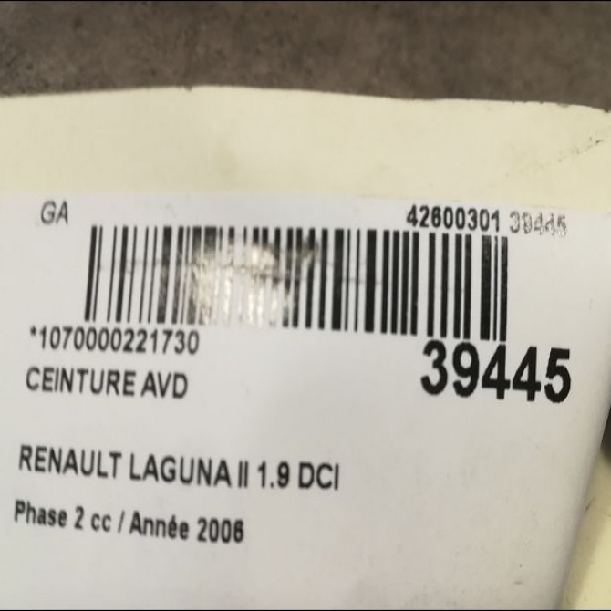 Ceinture avant droite occasion RENAULT LAGUNA II Phase 2 03-2005->09-2007 1.9 DCI 110ch 8200687428 4