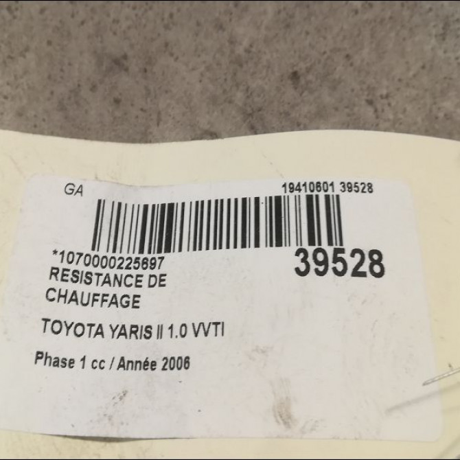 Resistance de chauffage occasion TOYOTA YARIS II Phase 1 12-2005->11-2009 1.0 VVTI 871380K090 2