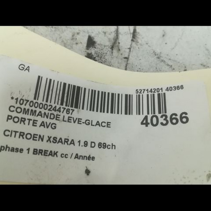 Commande lève-glace porte avant gauche occasion CITROEN XSARA phase 1 BREAK 02-1998->09-2000 1.9 D 69ch 3
