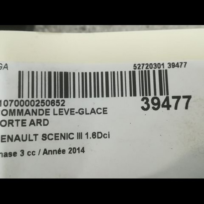 Commande leve-glace porte arrière droite occasion RENAULT SCENIC III Phase 3 04-2013->... 1.6Dci 130ch 254010003R 3