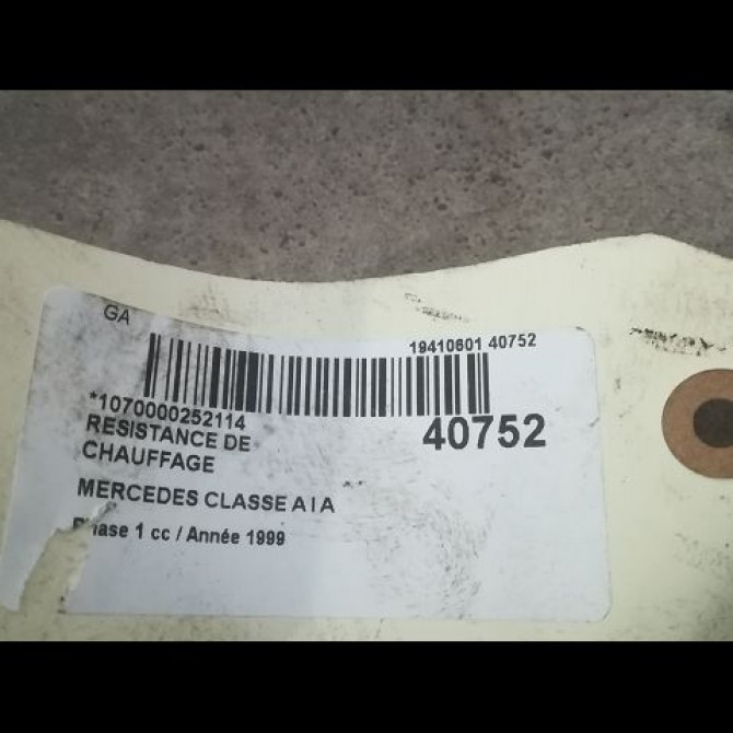 Resistance de chauffage occasion MERCEDES CLASSE A I Phase 1 01-1998->03-2001 A 170 CDI 1688200297 3