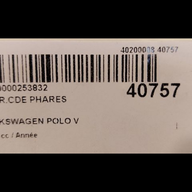 Interrupteur commande de phares occasion VOLKSWAGEN POLO V POLO V Phase 1 2009-09-01->2014-05-31 6R0941531GAPV 3