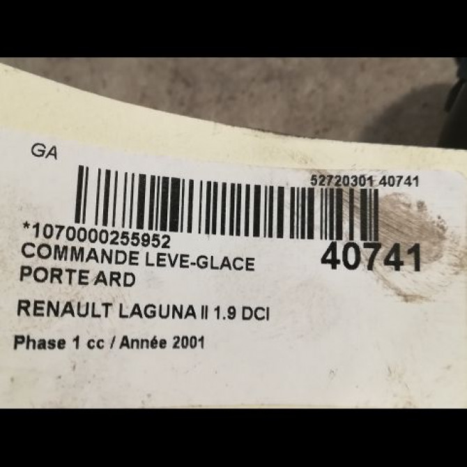 Commande leve-glace porte arrière droite occasion RENAULT LAGUNA II Phase 1 11-2000->03-2005 1.9 DCI 110ch 8200220507 2