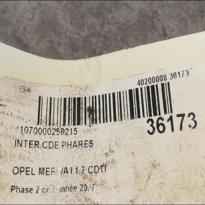 Interrupteur commande de phares occasion OPEL MERIVA I Phase 2 01-2006->09-2010 1.7 CDTI 100ch 9185414 3