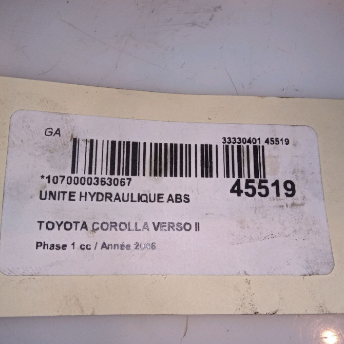 Unité hydraulique ABS occasion TOYOTA COROLLA VERSO II Phase 1 05-2004->06-2007 136 D-4D 440500F030 6