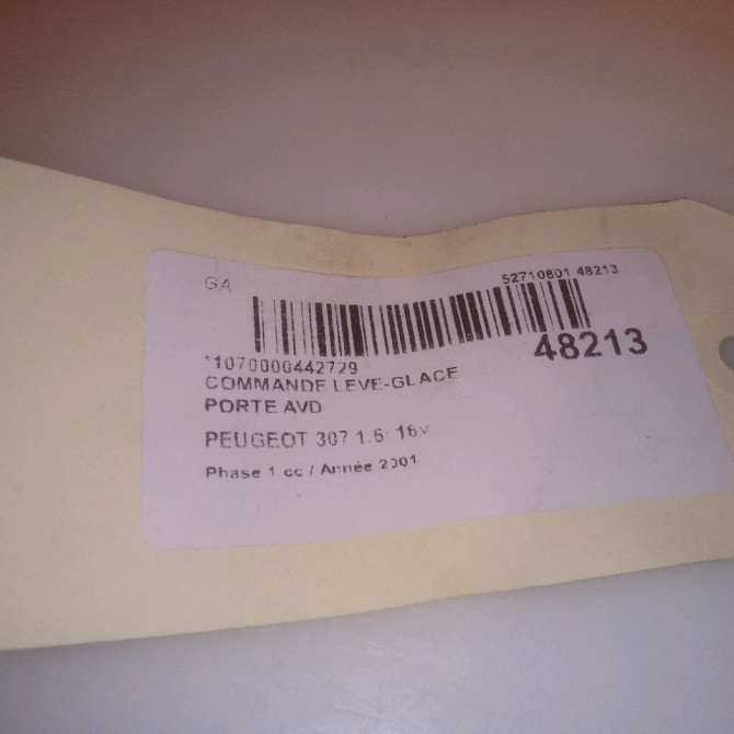 Commande lève-glace porte avant droite occasion PEUGEOT 307 Phase 1 04-2001->06-2005 1.6i 16v 6554F0 4