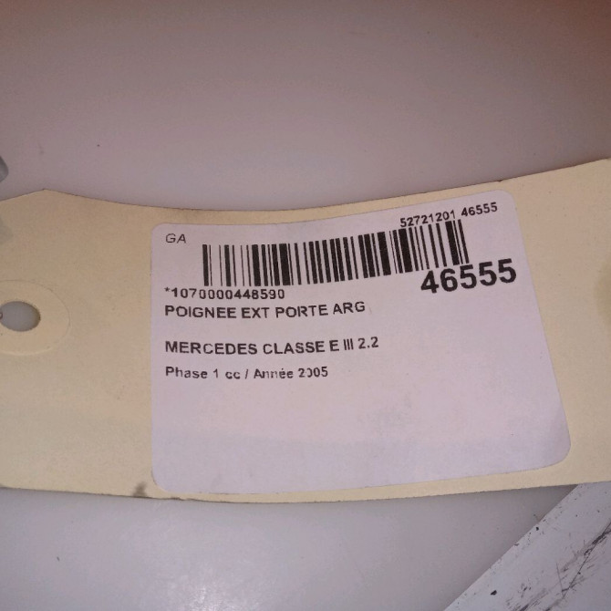 Poignee ext porte arg occasion MERCEDES CLASSE E III Phase 1 03-2002->06-2006 2.2 CDI 16v 120ch 21176017709999 4