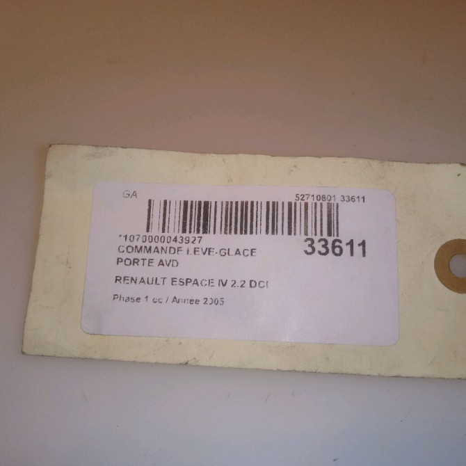 Commande lève-glace porte avant droite occasion RENAULT ESPACE IV Phase 1 09-2002->03-2006 2.2 DCI 8200220508 4
