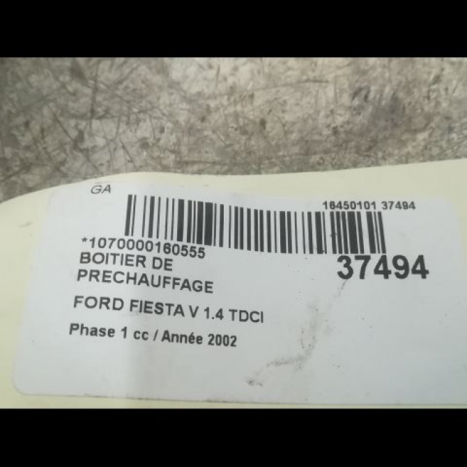 Boitier de préchauffage occasion FORD FIESTA V Phase 1 09-2002->10-2005 1.4 TDCI 3