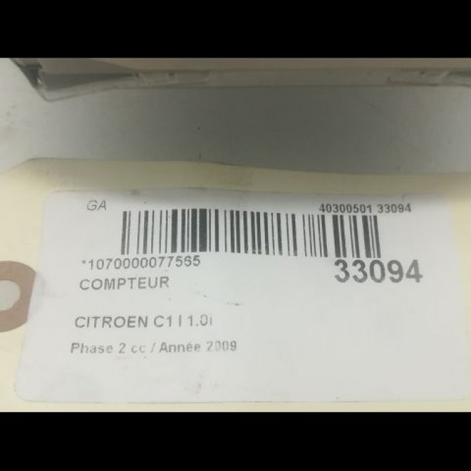Compteur occasion CITROEN C1 I Phase 2 11-2008->01-2012 1.0i 6103AT 3