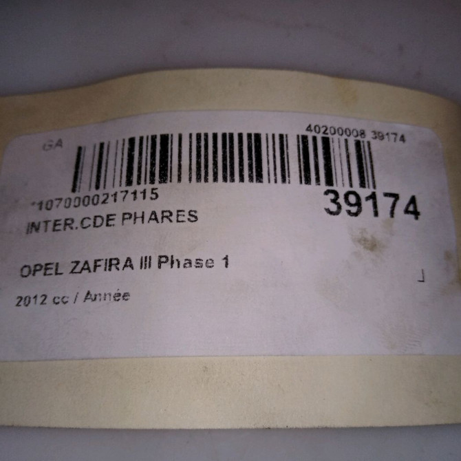 Interrupteur commande de phares occasion OPEL ZAFIRA III Phase 1 11-2011->... 20930746 4