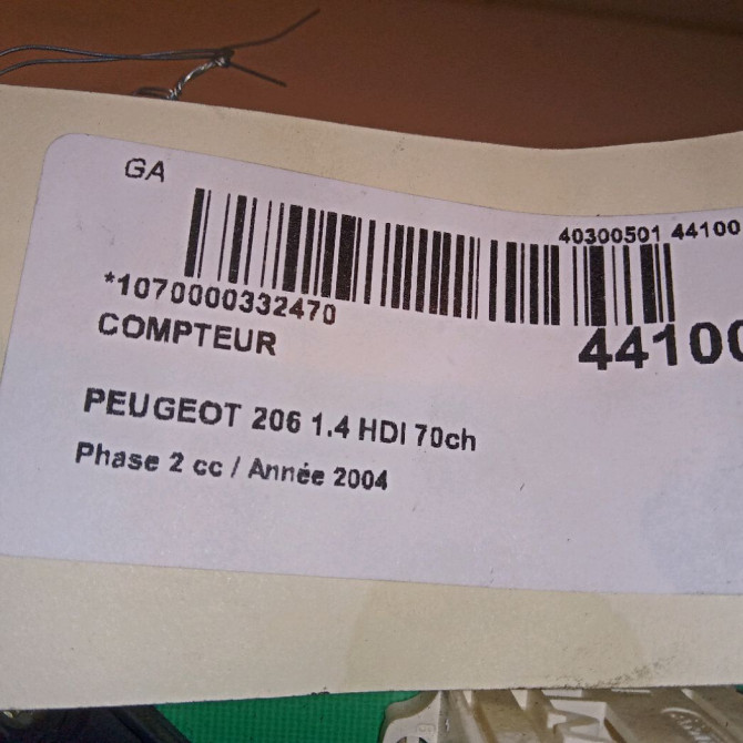 Compteur occasion PEUGEOT 206 Phase 2 02-2003->02-2009 1.4 HDI 70ch 6106LE 4