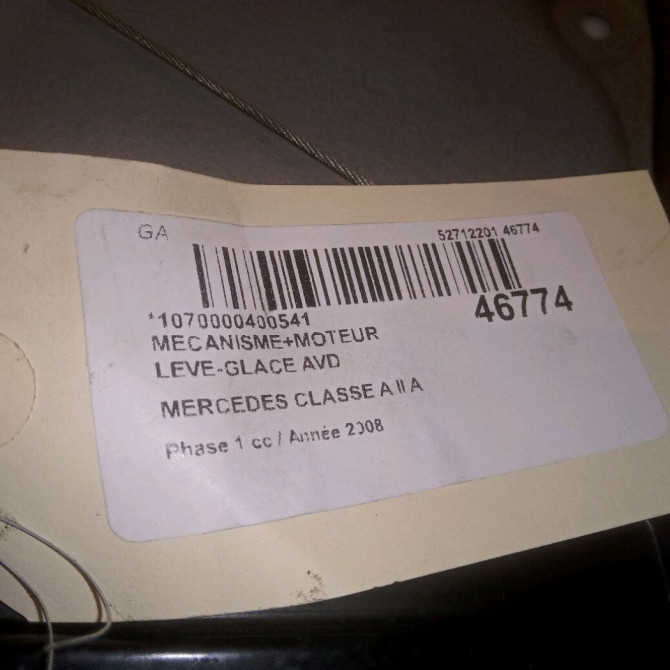 Mecanisme + moteur lève-glace avant droit occasion MERCEDES CLASSE A II Phase 1 12-2004->04-2008 A 180 CDI 1697203279 7