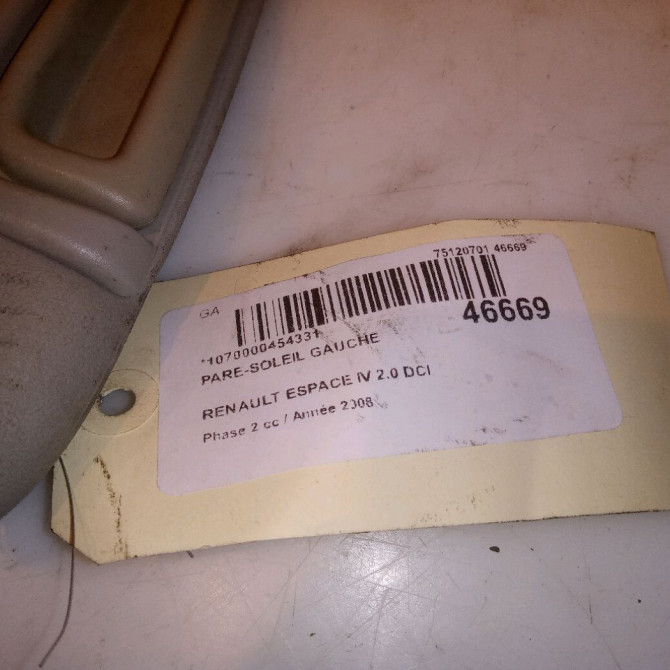 Pare-soleil gauche occasion RENAULT ESPACE IV Phase 2 03-2006->07-2012 2.0 DCI 175ch 8200413904 4
