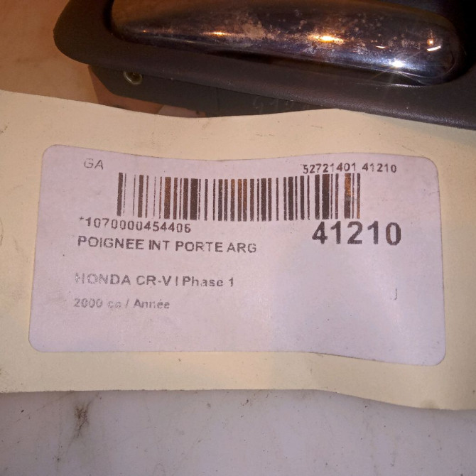 Poignee int porte arg occasion HONDA CR-V I Phase 1 05-1997->10-2002 2.0i 147ch 72165S47003ZC 5
