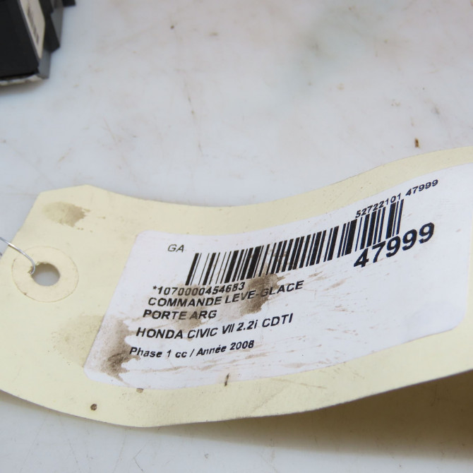 Commande leve-glace porte arrière gauche occasion HONDA CIVIC VII Phase 1 01-2006->09-2008 2.2i CDTI 5