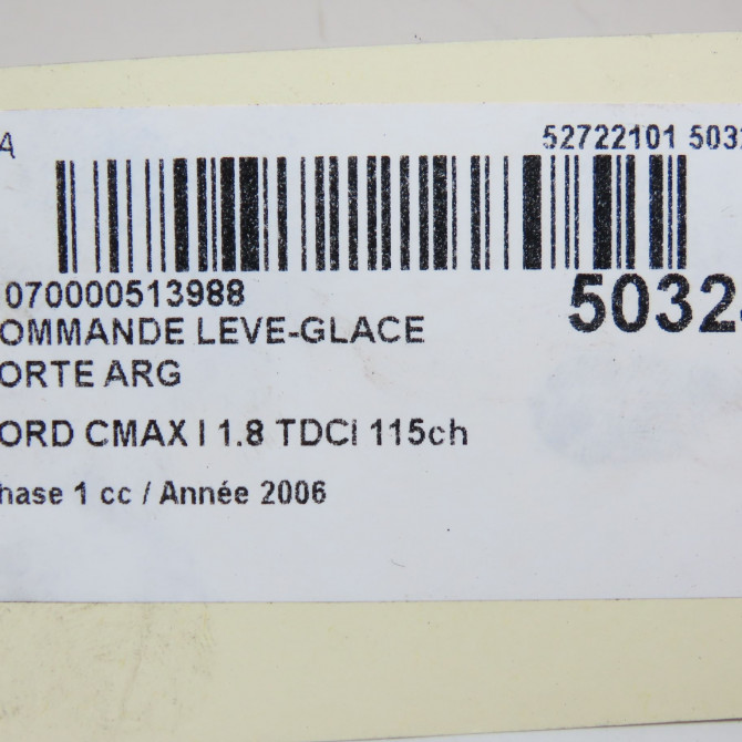 Commande leve-glace porte arrière gauche occasion FORD CMAX I Phase 1 09-2003->03-2007 1.8 TDCI 115ch 4