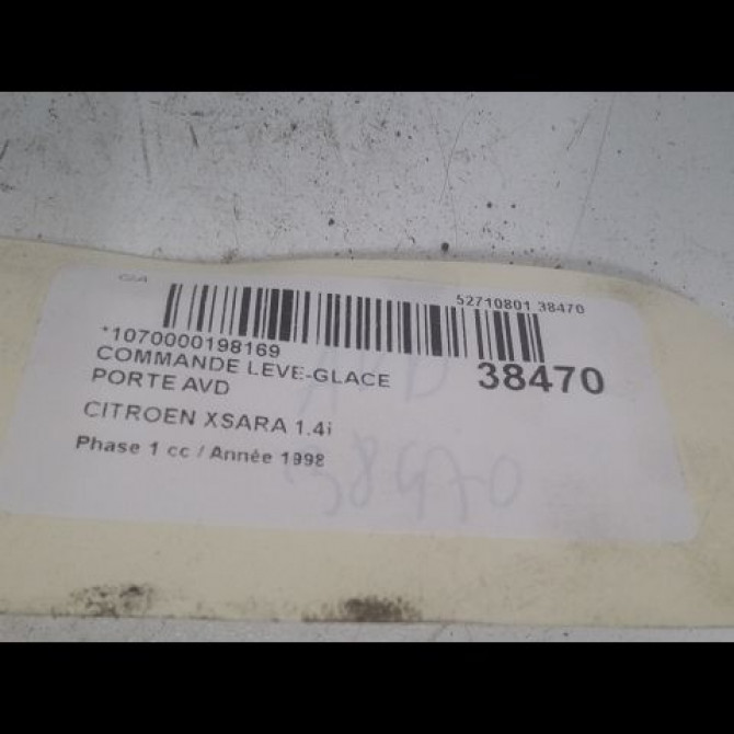 Commande lève-glace porte avant droite occasion CITROEN XSARA Phase 1 02-1998->09-2000 1.4i 6552TA 3