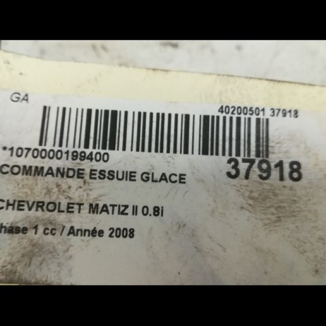 Commande essuie glace occasion CHEVROLET MATIZ II Phase 1 06-2005->09-2009 0.8i 96602569 3