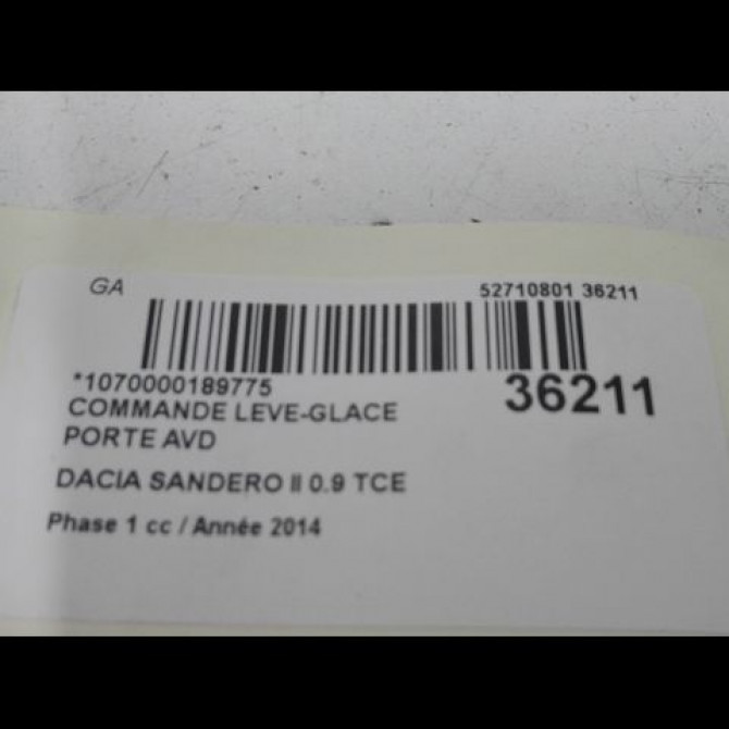 Commande lève-glace porte avant droite occasion DACIA SANDERO II Phase 1 10-2012->... 0.9 TCE 90ch 254214937R 3