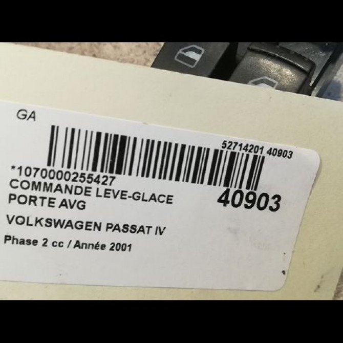 Commande lève-glace porte avant gauche occasion VOLKSWAGEN PASSAT IV Phase 2 10-2000->03-2005 1.9 TDI 100ch 1J3959857B 3