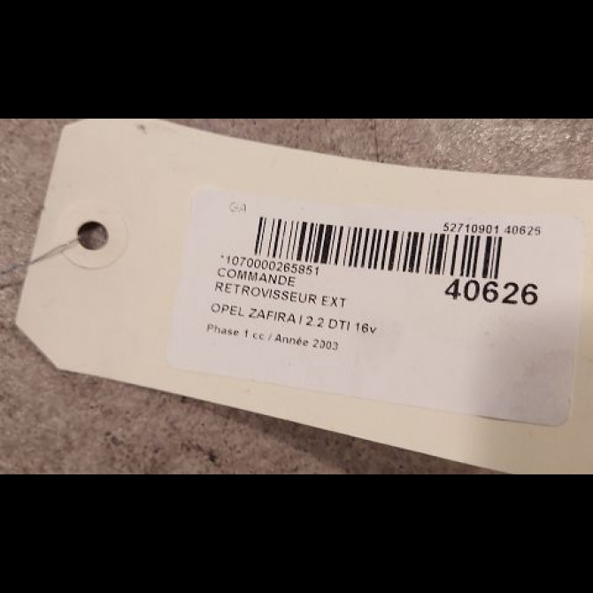Commande rétroviseurs extérieures électriques occasion OPEL ZAFIRA I Phase 1 03-1999->07-2005 2.2 DTI 16v 125ch 9226863 2