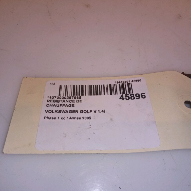 Resistance de chauffage occasion VOLKSWAGEN GOLF V Phase 1 11-2003->10-2008 1.4i 75ch 1K0959263A 5