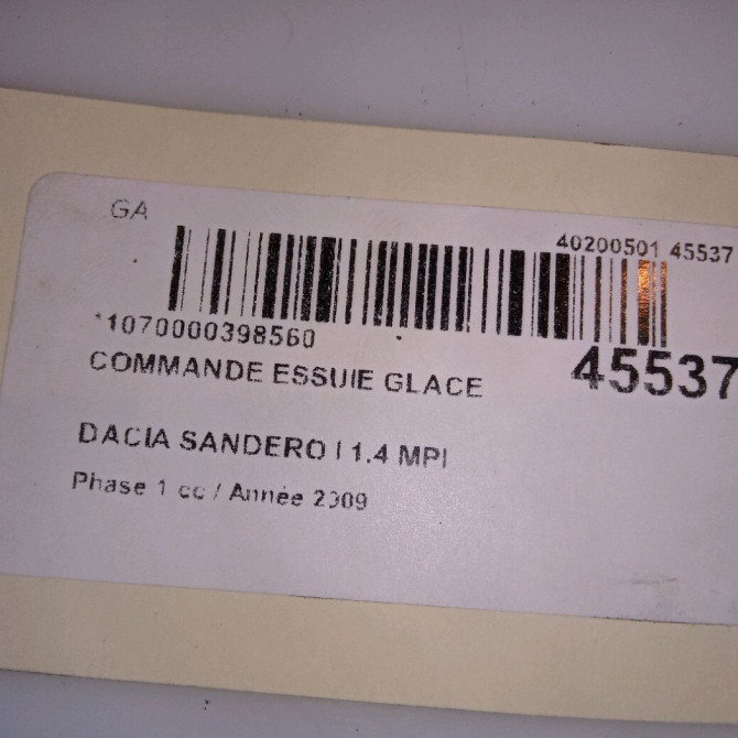 Commande essuie glace occasion DACIA SANDERO I Phase 1 06-2008->10-2012 1.4 MPI 75ch 6001551357 4