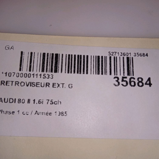 Retroviseur exterieur gauche occasion AUDI 146 Phase 1 04-1995->04-1999 1.6i 75ch 5