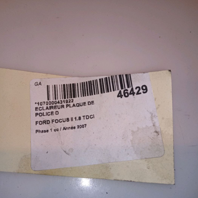 Eclaireur plaque de police d occasion FORD FOCUS II Phase 1 09-2004->12-2007 1.8 TDCI 115ch 4502331 4